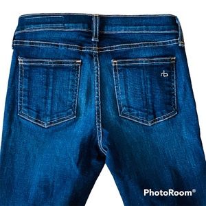 RAG & BONE DENIM BLUE SKINNY MID RISE JEANS SIZE 25 Kensington Blue